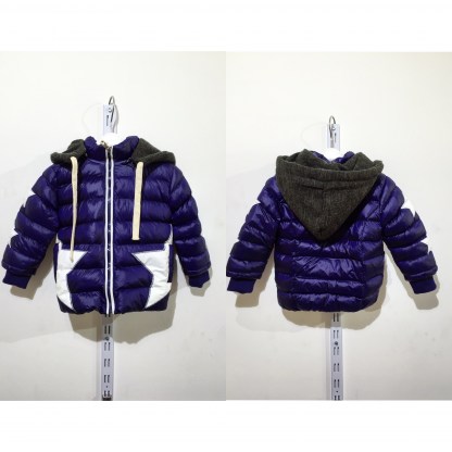 Зимняя куртка для мальчиков фиолетовая со звездами